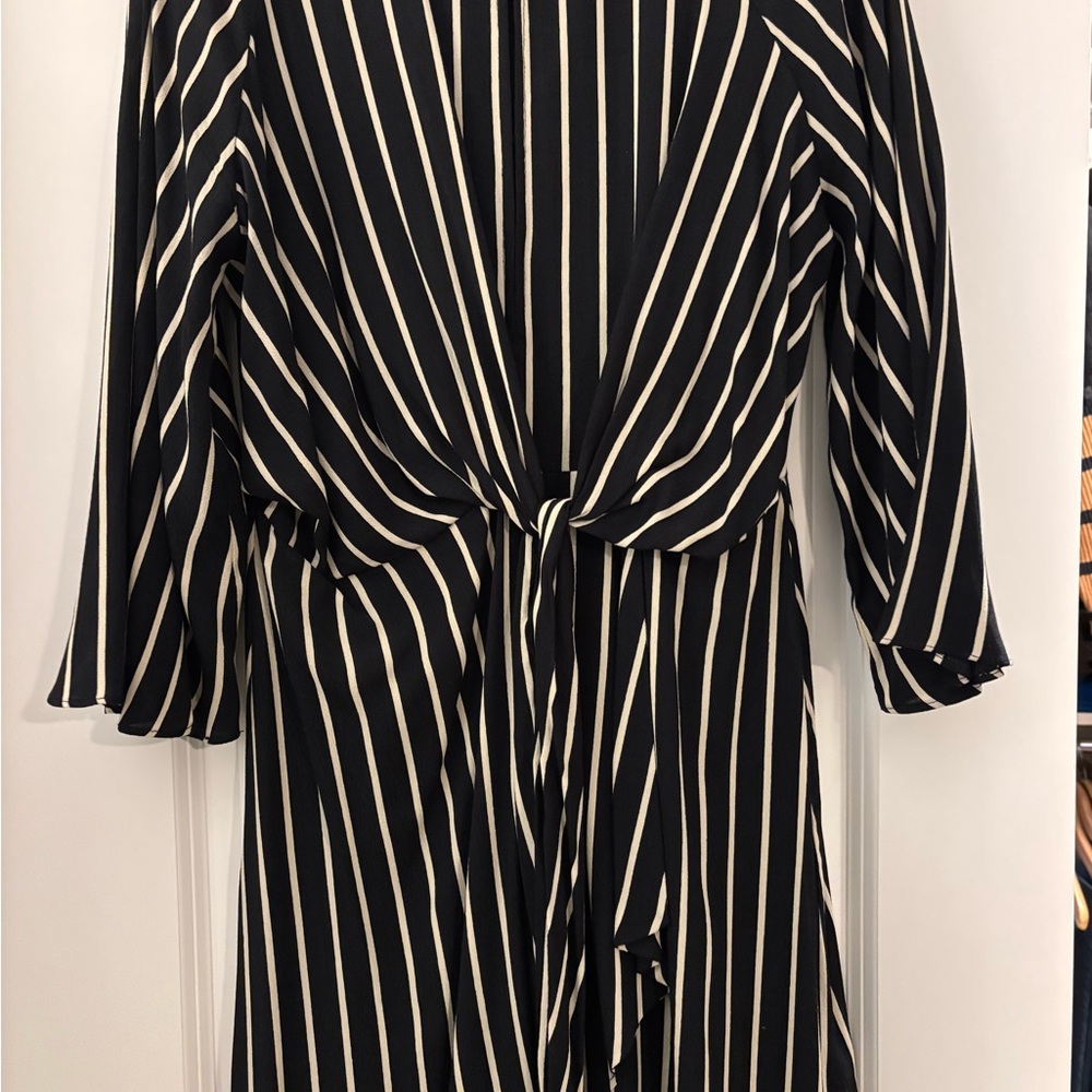 Topshop Black and White Wrap Sundress with Dolman Sleeves
